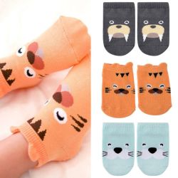 1-4y Kids Baby Unisex Cotton Cartoon Animal Anti Slip Ankle Socks - Green 4-6t