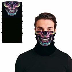 Triv Skull Seamless Balaclava Half Face Mask For Men And Women Multicoloured Skull