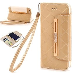 Iphone 6S Iphone 6S Case Iphone 6S Phone Case Candywe Accessories Iphone 6S Gold Card Slots Pu Flip Leather Case Cover With Strap For
