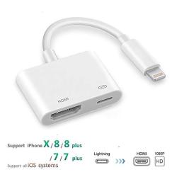 Lightning To HDMI Adapter Artlink Lightning Digital Av Adapter HDMI And Lightning Charging Port 2 In 1 Adapter Compatible Iphone Ipad Ipod Touch Support
