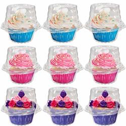 100pcs Clear Plastic Single Cupcake Cake Case Muffin Dome Holder