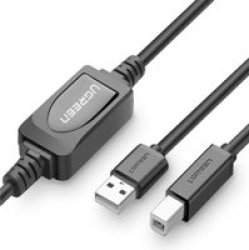 UGreen USB 2.0 A To B M 10M Active Printer Cable - Black