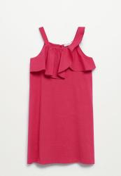 Frill Cotton Dress - Pink