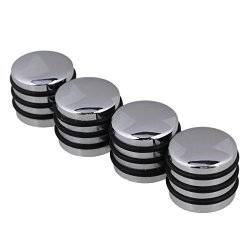 Etfshop Yibuy Guitar Bass Dome Control Knobs For 6MM Spline Shaft O-ring Silver Pack Of 4