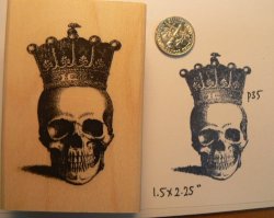 P35 Skull With Crown Rubber Stamp