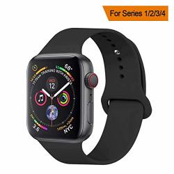 Yanch Compatible With For Apple Watch Band 42MM 44MM Soft Silicone Sport Band Replacement Wrist Strap Compatible With For Iwatch Nike+ Sport Edition M l
