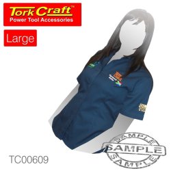 Tork Craft Vermont Ladies Blouse Navy Blue Large - TC00609