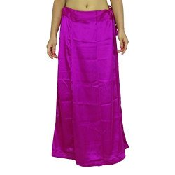 Sharvgun Women Saree Petticoat Satin Silk Underskirt Lining for Sari