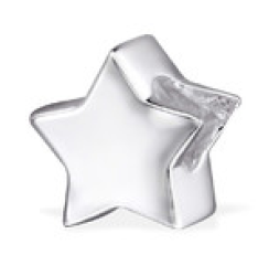 B135 - C29523 - 925 Sterling Silver Star European Bead Charm