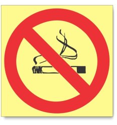 Jalite Smoking Prohibited Photoluminescent Sign