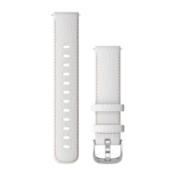 Garmin Quick Release Band White Leather Silver Buckle 18MM