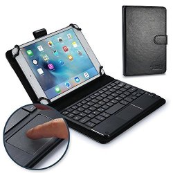 Samsung Galaxy Tab E 8.0 Keyboard Case Cooper Touchpad Executive 2-IN-1 Wireless Bluetooth Keyboard Mouse Leather Travel Cases Cover Holder Folio Portfolio + Stand SM-T375 T377 Black