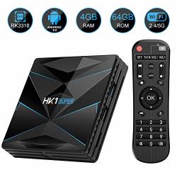 Android Tv Box 4GB RAM 64GB Rom Android 9.0 Tv Box Dual-wifi 2.4GHZ 5GHZ Bluetooth Android Box 9.0 RK3318 Quad Core 64 Bits 3D 4K Google Tv Box 2019