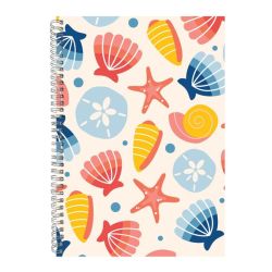 Shells A4 Notebook Spiral And Lined Trendy Nautical Graphic Notepad GIFT223