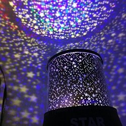 Cindere USB Projector LED Night Light Rotation Star Colorful Light Lamp For Baby Kids Sleep Black