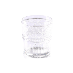 - Hand Pressed Tumbler Clear Deco Set Of 4