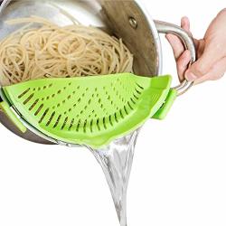 Beaverve Pan Strainer Clip On Strainer For Pots Pans Hands-free Pasta Strainer Heat Resistant Silicone Pot Strainer Clip On Strainer Colander For Spaghetti Ground