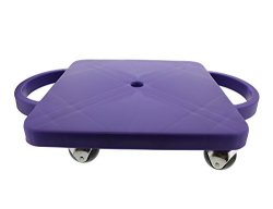 Get Out Plastic Scooter Board In Purple Wide Handles 12 X 12 Inches Gym Class Manual Scooter Board For Kids