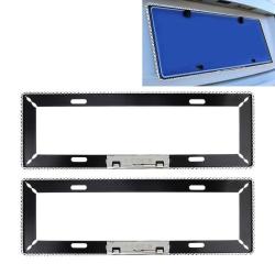 2 Pcs Stainless Steel License Plate Frame Simple And Beautiful Car License Plate Frame Holder Uni...