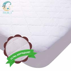 Ultra Soft&quiet Waterproof Crib Mattress Protector Quilted Fitted Baby Waterproof Mattress Pad With Extra Ultrasonic Padding High Absorbency&stain Protection Crib Mattress Cover For Stains