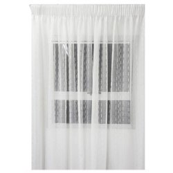 Matoc Readymade Curtain -dash Voile -white -taped -230CM W X 218CM H