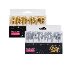 Candles Birthday Letters 13 Piece Gold Silver 2 Pack