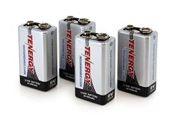 Combo: 4PCS Tenergy 9V 600MAH Li-ion Rechargeable Batteries