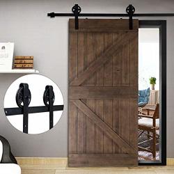 Bonnlo 8ft Antique Barn Door Hardware No Noise Steel Sliding Barn