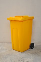 Postwink 240l Recycling Wheelie Bins in Yellow