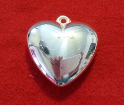 5 X 35mm Rhodium Heart Pendants
