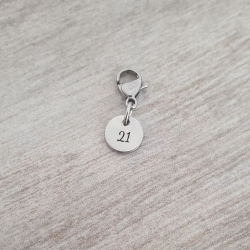 My Love Story Personalized Initial Number MINI Clip On Charm Stainless Steel Size: Tiny 8MM