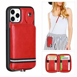 Toovren Iphone 11 Pro Case Wallet With Crossbody Card Holder Premium Detachable Zipper Leather Purse Wrist Strap Protective Shockproof Cover Designed For Apple Iphone