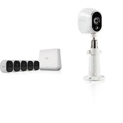 Arlo Pro Security System With Siren ? 5 Rechargeable Wire-free HD Cameras With Audio Night Vision White VMS4530-100NAS With Arlo Outdoor Security