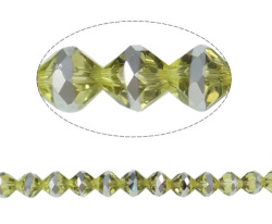 Czech Crystal Glass - Top Drilled - Yellow green - Bicone Beads 10mm