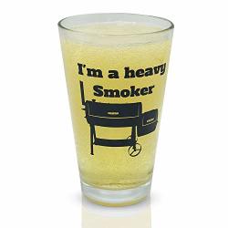 I'm A Heavy Smoker Funny Bbq Pint Beer Glass Unique Birthday Or Fathers Day Present Perfect Gift For Husband Dad Barbecue