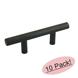 Cosmas 305-2.5ORB Oil Rubbed Bronze Cabinet Hardware Euro Style Bar Handle Pull - 2-1 2" Hole Centers 4-7 8" Overall Length - 10 Pack