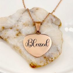 Rose Gold Plated Heart Necklace & Earring Gift Set By