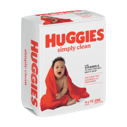Huggies Baby Wipes Simple Clean 4X72'S