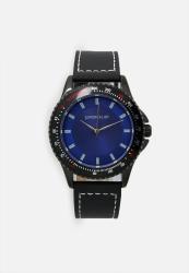 Superbalist Connor Stitch Detail Leather Watch - Black & Navy