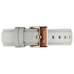 Mvmt Womens Boulevard 18mm Grey Leather Strap - Rose Gold Stainless Steel Buckle