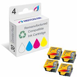 Hotcolor 4 Pack 30XL 30C Color Ink Cartridge For Kodak Esp Series C100 C300 Cxxx Esp C110 C310 C315 Printer