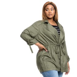 Donnay Plus Size Light Weight Utility Jacket - Fatigue