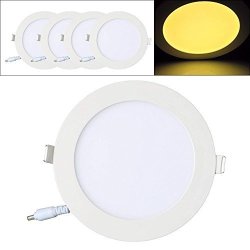 Walcut 12W Round LED Recessed Ceiling Light LED Panel Light With LED DRIVER-4PCS Warm White