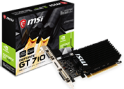 MSI Nvidia Geforce GT710 Gpu Sli Ready 2GB GDDR3 64BIT Memory PCI Express 2.0 X16 Bus Interface Memory Clock 1600MHZ Engine Clock 954 Dvi-d