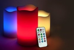 Led Wax Remote Candles Scented 3 Set Multi-color