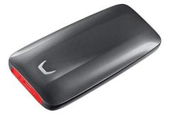 Samsung X5 Portable SSD - 2TB - Thunderbolt 3 External SSD MU-PB2T0B AM Gray red