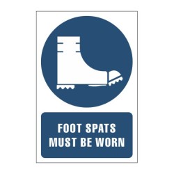 Foot Spats Must Be Worn Safety Sign With Description