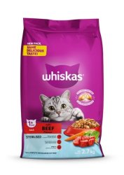 Whiskas Dry Adult Sterilised Cat Food Beef 2.7KG