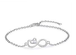 Gypsy Heart Infinity Sign Opal Bracelet In Sterling Silver
