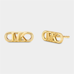 Mk Statement Link Collection Gold Plated Sterling Silver Stud Earrings
